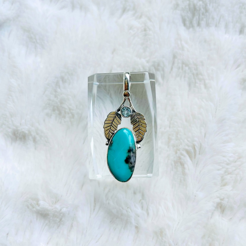 Turquoise with Blue Topaz Pendant